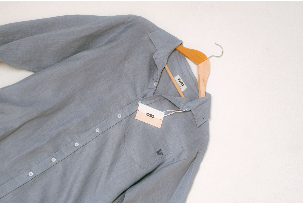 Men's Linen Long Sleeve - Denim