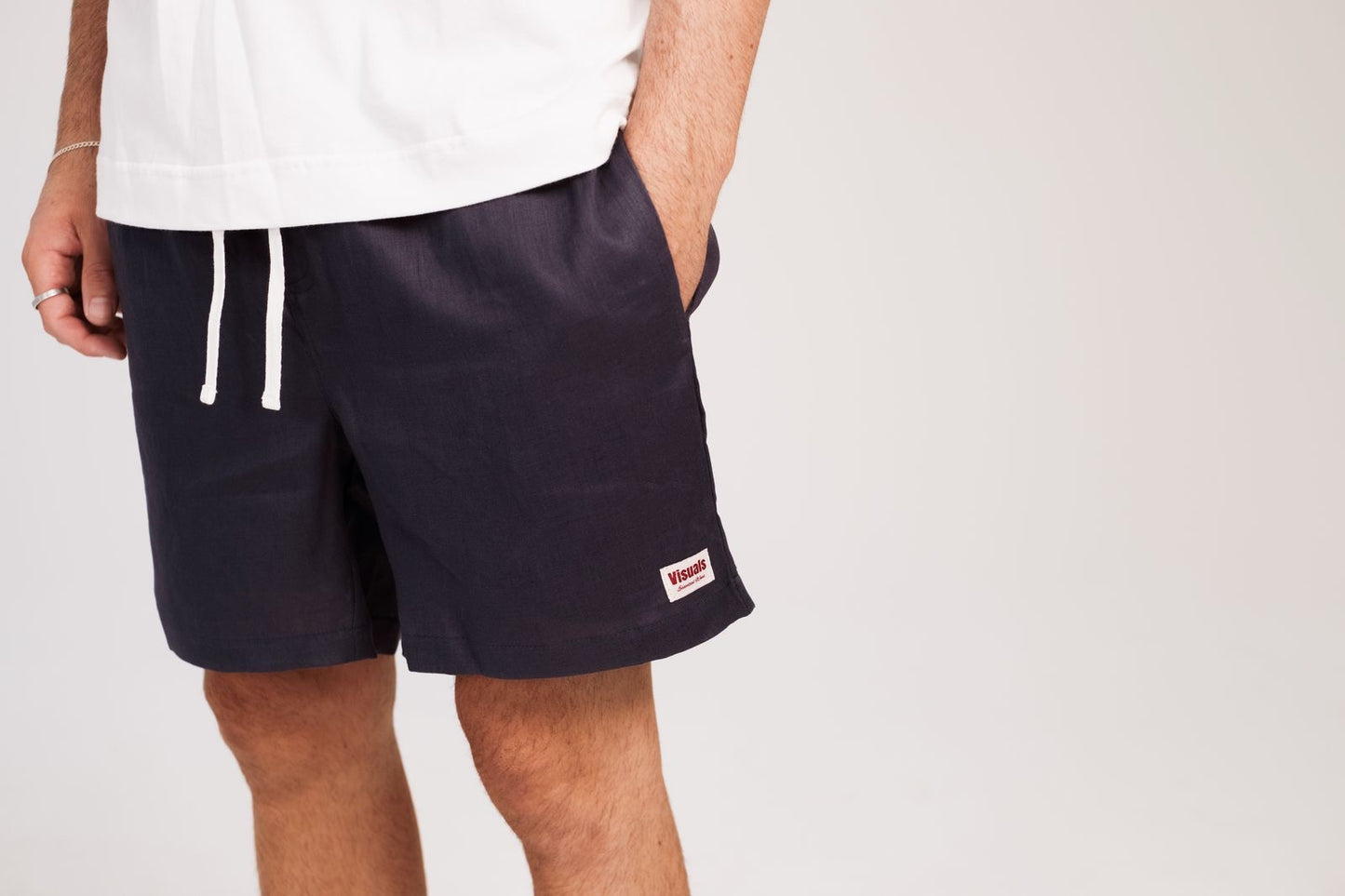 Navy Linen Short