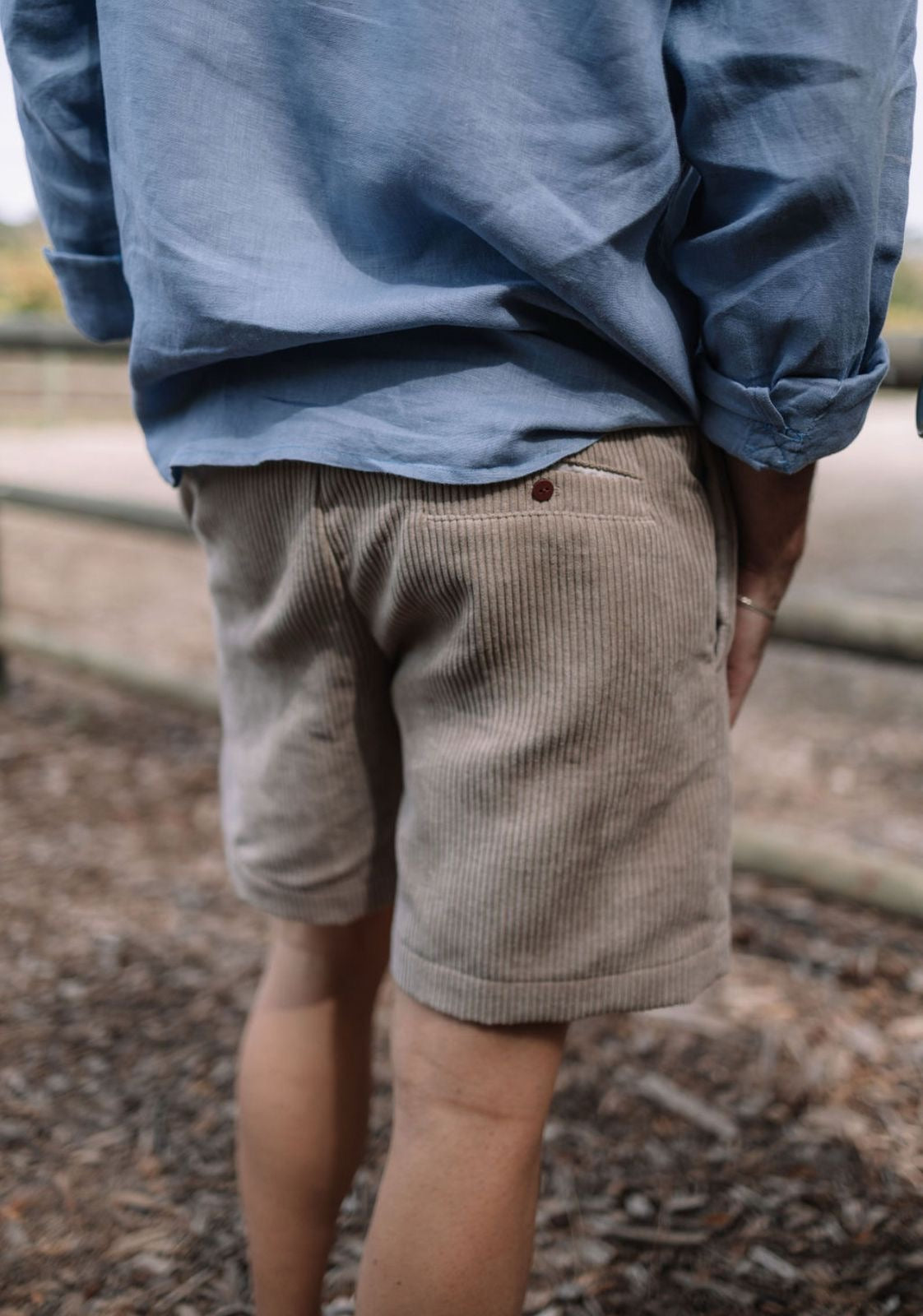 Beige Corduroy Short