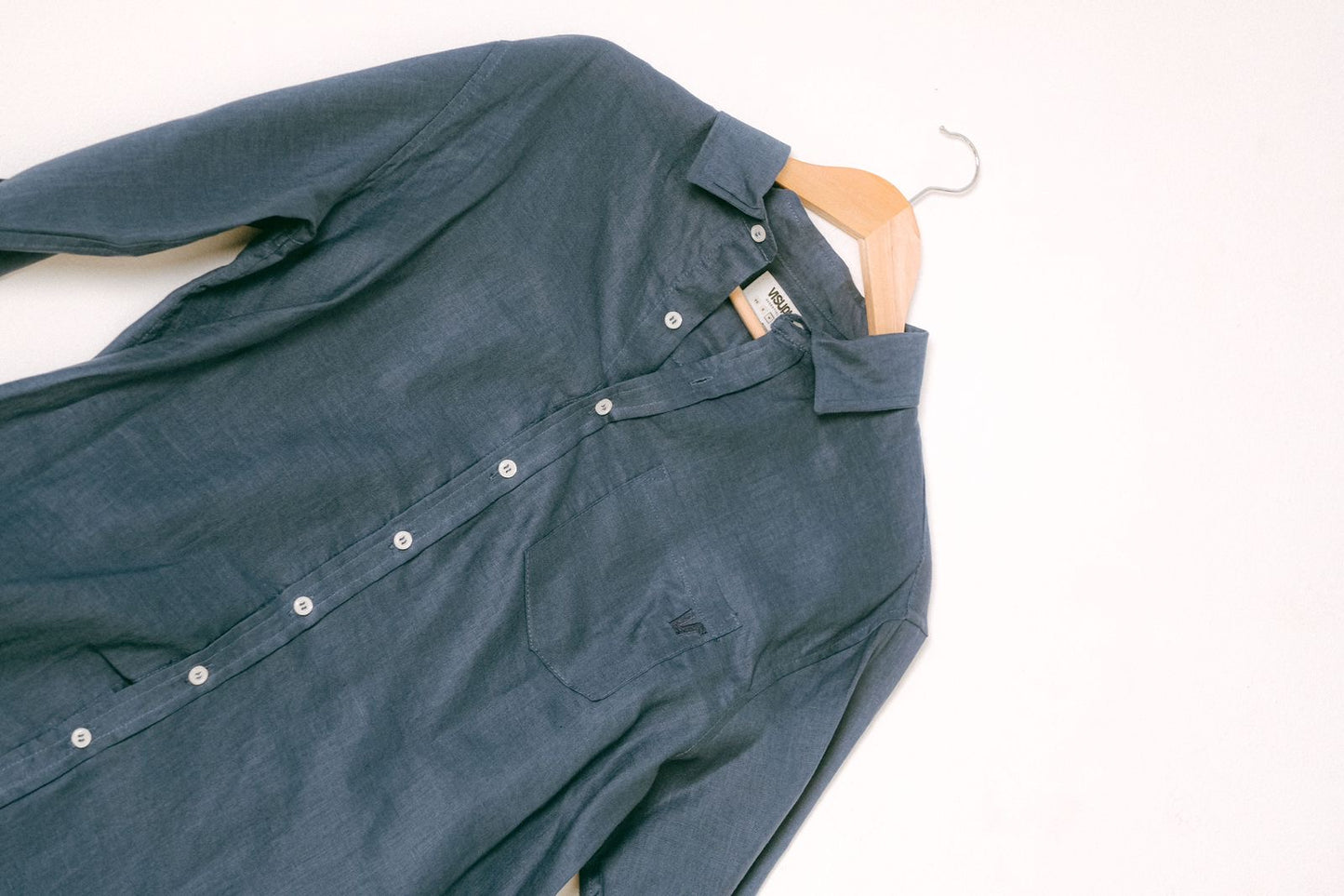 Mens Linen Long Sleeve - Navy