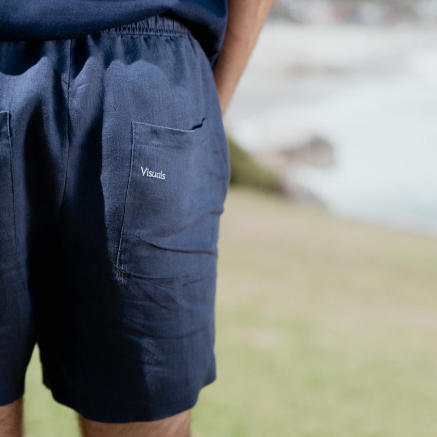 Men's Linen Shorts - Navy